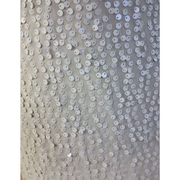 Formal Dress White Sparkle Sequin Mermaid Sweetheart Split Long Maxi Gown Train - Picture 11 of 11